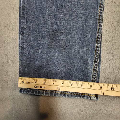 PERRY ELLIS Jeans Mens 31x32 Blue Straight Leg Classic Fit Distressed Denim - Picture 6 of 10