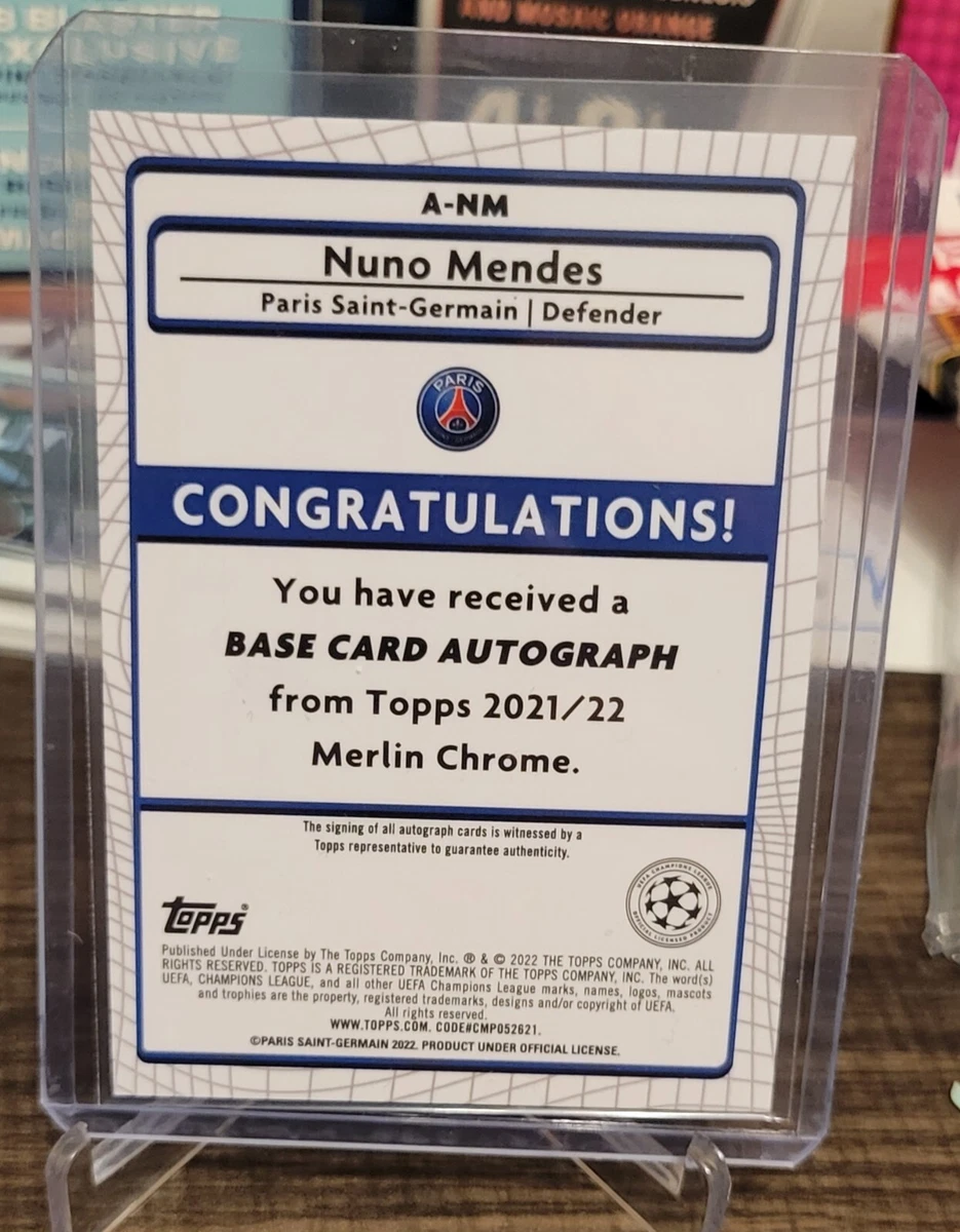 Merlin Soccer Lot Nuno Mendes auto, Gavi, Hannibal, Ake, Perkins, Afena-Gyan