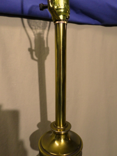 3820M Vintage 60er Stiffel 36" Tischlampe Messing Metall 3-Wege Licht mit Sockelschalter sehr guter Zustand! - Bild 8 von 11