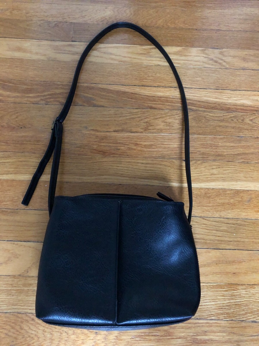 Liz Claiborne Crazy Horse Vintage Black Crossbody Purse in great