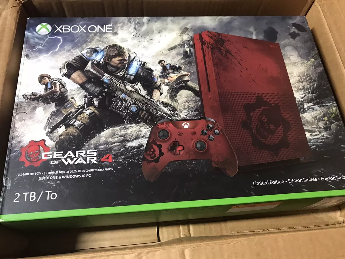 Microsoft Xbox One S Gears of War 4 Limited Edition 2 TB Crimson Red Console