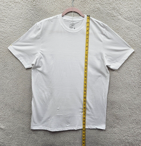 Jockey Men Shirt Large White 100% Cotton Short Sleeve Classic Fit Crew Tee Shirt - Picture 6 of 16