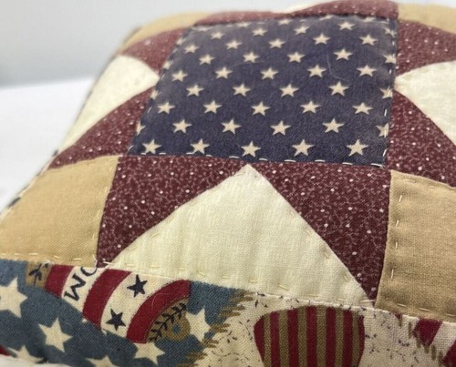 Handmade Mini Quilted Patchwork Pillows Country & Patriotic Set of Five 4th July - Picture 12 of 17