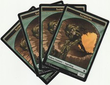 ✪ 4 MAGIC The Gathering SAPROLING Green Creature Token MTG TOKEN PLAYSET TOP