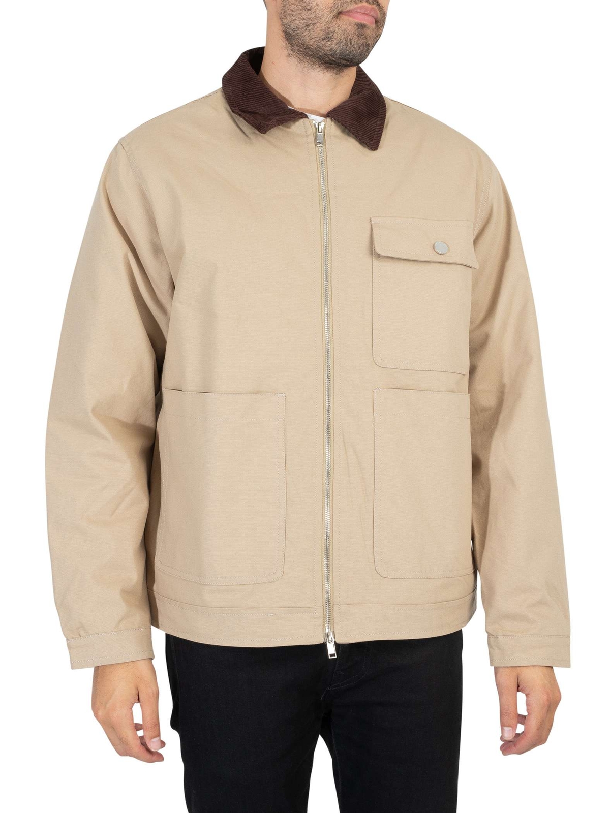 Однотонная мужская куртка-бомбер Galip бежевого цвета 7090₽