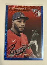 2023 Topps Chrome Platinum Xzavion Curry Blue Shimmer Refractor /100