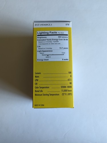 TCP FST19D60GL1 8 Watt Good Life LED Edison Bulb 32K-18K Dimmable E26 Base 500L - Picture 2 of 8