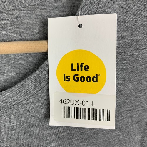 Life Is Good Shirt Mens Large Gray Let's Ride Smooth Tee Biker Dog Badge NWT - Picture 3 of 9