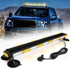 206 LED Emergency Strobe Light Bar Double Side Warning Rooftop Light Amber/White