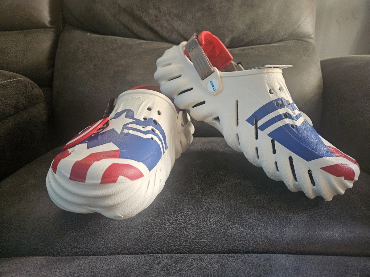 Marvel x Crocs Echo Clog Captain America Sam Wilson Size 4 - 14 Crocs Echo Clog Marvel Captain America Sam Wilson White  main image 2