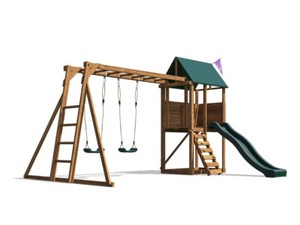 wooden climbing frames with monkey bars