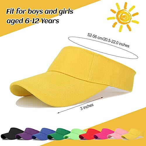10 Pcs Kids Sun Visor Hats Boys Girls Athletic Sports Visor Adjustable UV Pro... - Picture 2 of 7