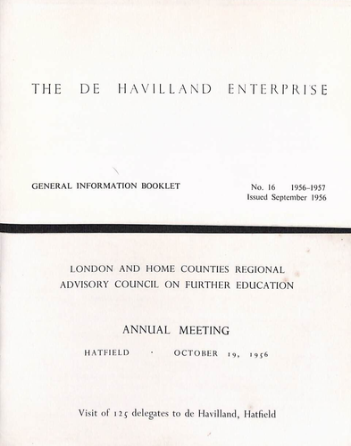 The de HAVILLAND ENTRPRISE No.16 1956-1957 General Information + Annual Meeting - Picture 1 of 10