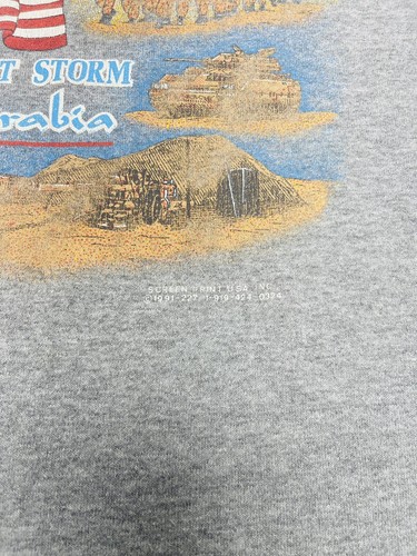 Jerzees Operation Desert Storm War Saudi Arabia Gray T Shirt 1991 Large L USA - Picture 4 of 11