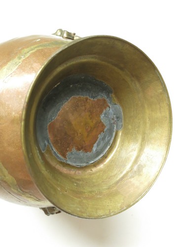 Antique Log Coal Bucket Fire with Lion Head Handle Vintage Brass Copper - Picture 4 of 8