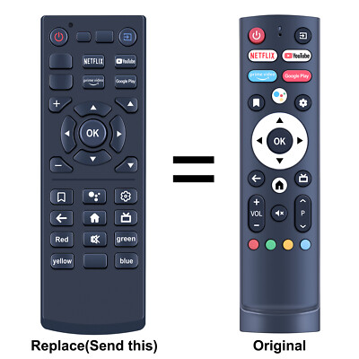 Replacement Remote Control For Aiwa Smart TV AWS-TV-32-BL-02-A AWS