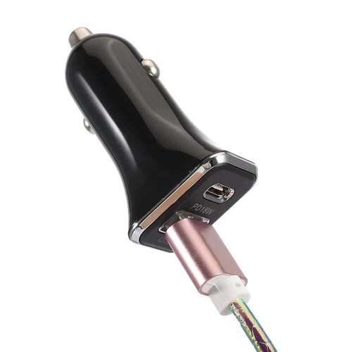 Dual USB PD Type-C Car Charger 20W Fast Charge Adapter - Picture 3 of 8