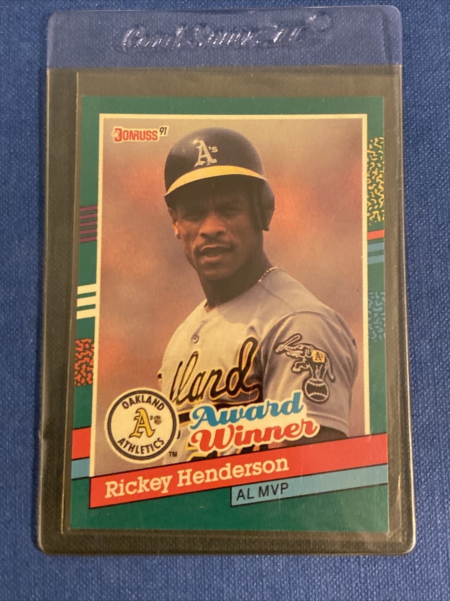 1991 Donruss Rickey Henderson HOF A's AL MVP Award Winner #761