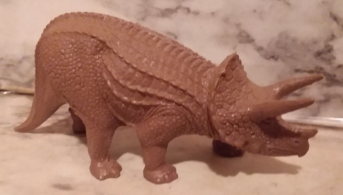 4 Vntg 1970's INVICTA Plastic Dinosaurs British Museum Triceratops