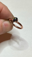 205B-Hand-Crafted Size 8 Copper Ring with a 0.55ct Smoked Ethiopian Welo Opal