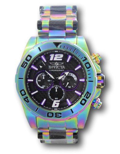 Invicta Speedway Men's 48mm Carbon Fiber Rainbow Iridescent Chrono Watch 36268 - Picture 9 of 13