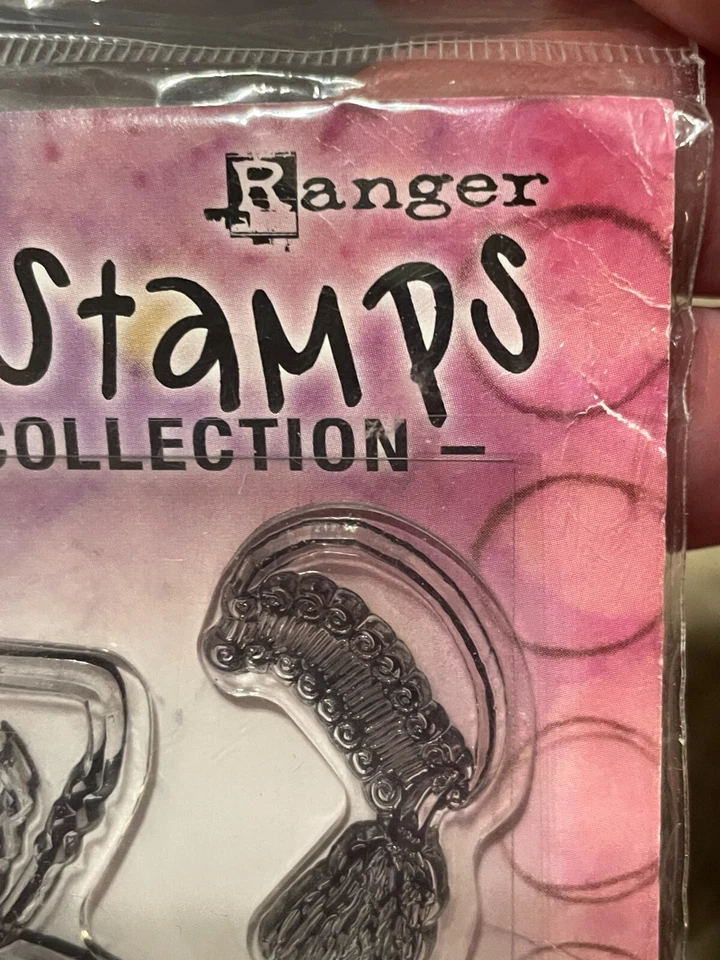 #158S Ranger Dylusions mídia mista selos aderentes transparentes 15 peças mini alta costura NOVO - Imagem 3 de 4