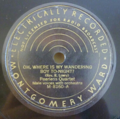 Peerless Quartette, John Seagle - Leonard Stokes (2) - Oh, Where Is My Wandering