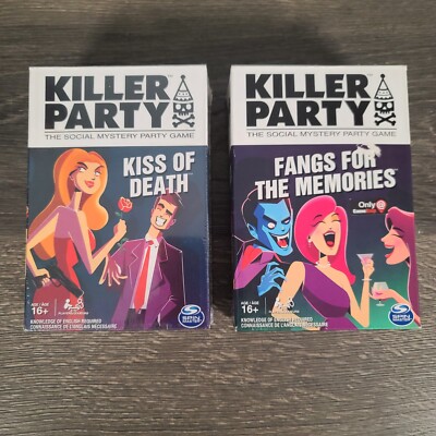 Lot Of 2 Killer Party Mystery Games Fangs for the Memories & Kiss Of Death