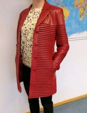 Nappaleder Echte Leder Jacke Lederjacke Blaser Sakko 38 Rot Damen Sexy  Wie Neu 