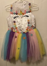 Spooktacular Creations Girls Size Large Unicorn Halloween Costume Dress Tutu