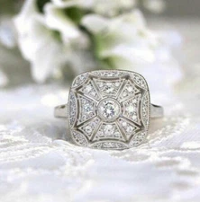 Round Cut 2.40Ct Diamond White Gold Finish Engagement Ring Simulated in Size 9.5