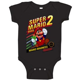 Super Mario Bros 2 Retro Nes Box Art Baby One Piece