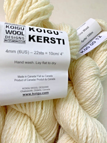 4 - Koigu Kersti Merino Crepe - K00 00 Natural - 50g/114yds - 100% Merino Wool - Picture 4 of 7