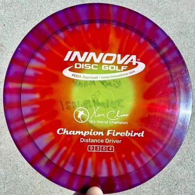 Innova Champion Firebird RARE Penned FB - FLAT 12x Climo I-Dye Classic Disc Golf