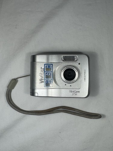Vivitar ViviCam 3750 Digitalkamera Silber 3,3MP getestet funktioniert - wie besehen