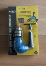 Pro Series by KR Tools 3/8” Right Angle 90° Drill Attachment Handle, Chuck Key