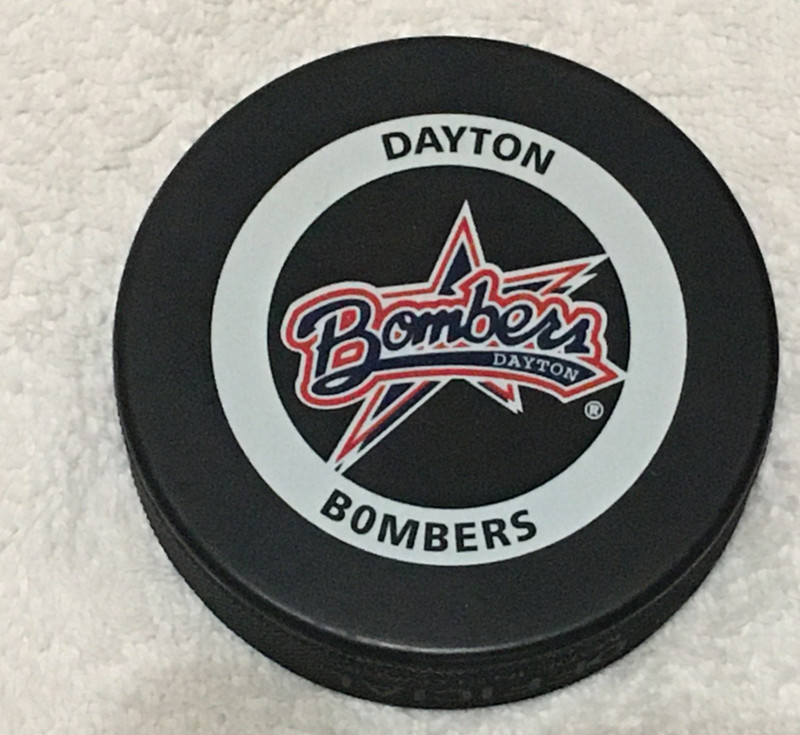 1990s Era Dayton Bombers official ECHL league souvenir hockey puck RARE--