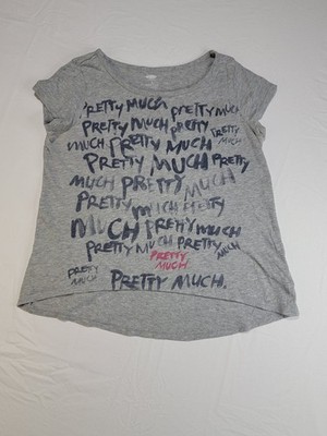 Old Navy Girls Size M (8) Gray Pretty Much Graphic Tee Short Sleeve Casual Shirt