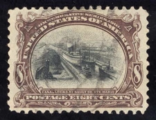 US Scott 298 Used 8c brown violet black  Lot E795 bhmstamps