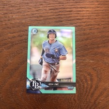 josh lowe 2018 Bowman Chrome Prospects Aqua Refractor #d 75/125 Rookie