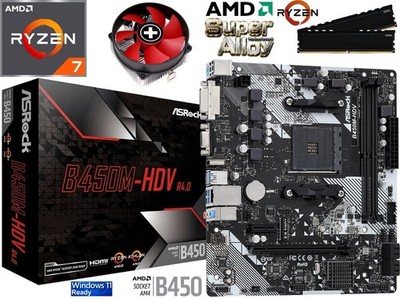 PC Aufrüstkit Bundle AMD Ryzen 7 5700X bis 64GB DDR4 mit ASRock B450M-HDV R4.0