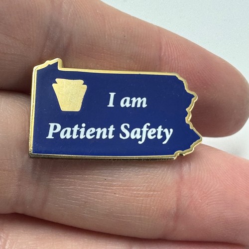 Vintage Pennsylvania I am Patient Safety Keystone State Lapel Pin Blue
