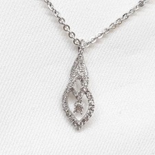  750 Genuine .68ctw H-SI2 Diamond 925 Sterling Silver Necklace 4.1g