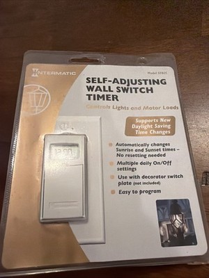 Intermatic ST01C Self Adjusting Timer Wall Switch - White - New Factory Sealed