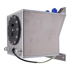 Fuel Cell Tank Aluminum Polished Universal 2.5 Gallon 9.5L with Level Sender