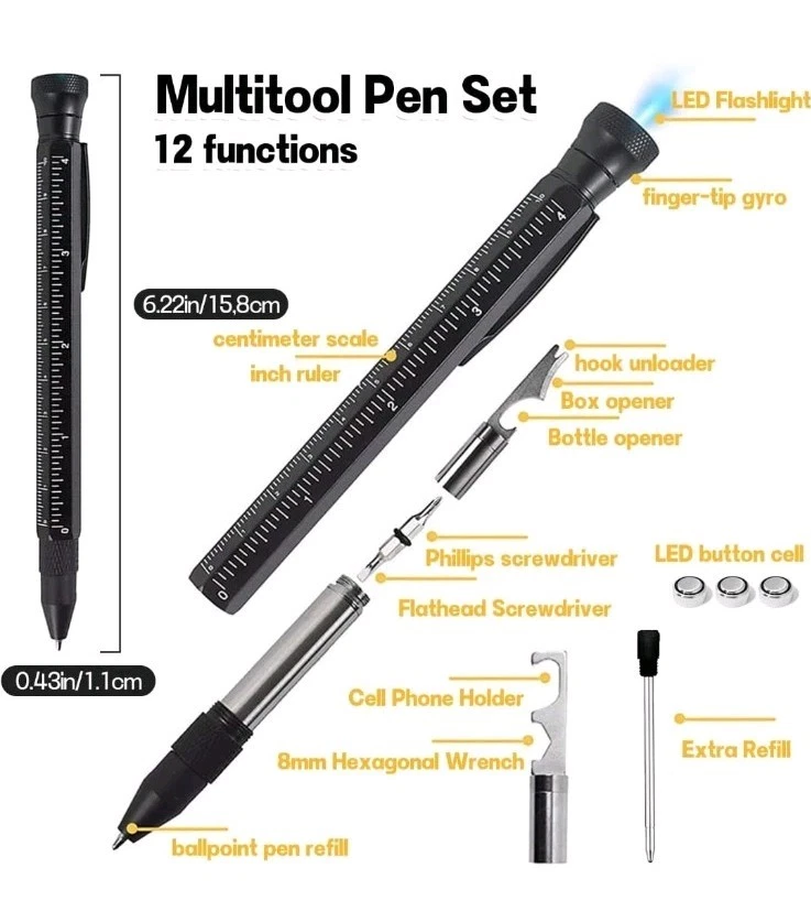 11 in 1 Multi-Tool Pen - Tools for Travel, Camping, Outdoor Activities,Office - Image 3 of 4