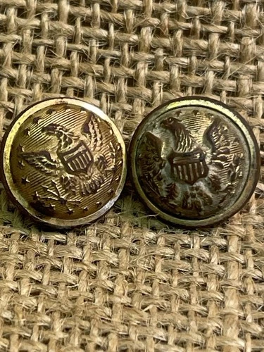 2 Dug Civil War Staff Officer Cuff Buttons Good Gold Recovered From Kennesaw Ga