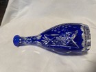 Bohemian Cobalt Blue Vases Cut to Clear — photo 8