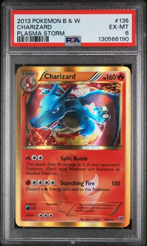 2013 Pokemon Black & White Plasma Storm Charizard Plasma Storm PSA 6