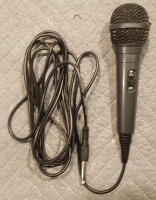 Wired Karaoke Microphone 10ft Cord 1/4 Large Connector Black Unbranded